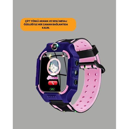 S10 Akıllı Çocuk Saati Mor Model Çift Yönlü Konuşma Ve Sos Fonksiyonu