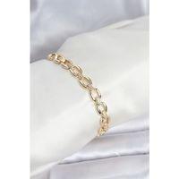 Pirinç Gold Renk VIP Seri Zincir Model Zirkon Taşlı Kadın Bileklik