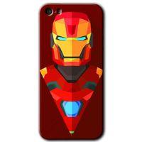 iPhone 5 Kılıf HD Desen Baskılı Arka Kapak - İron Man Çizim + Kırılmaz Cam