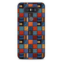 LG K41S - K51S Kılıf Patchwork (16) Kalın Kılıf Turuncu Mavi