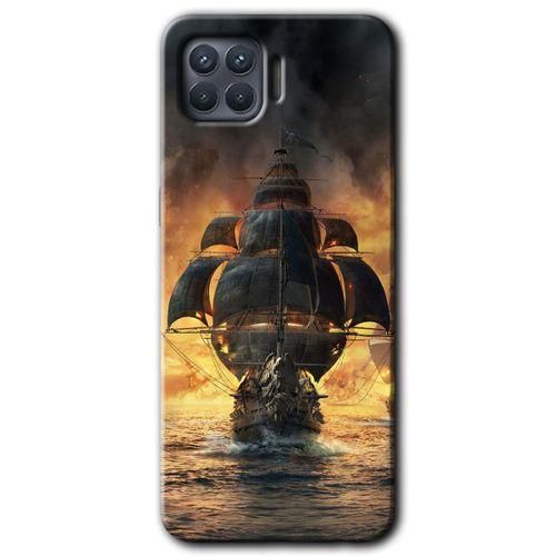 OPPO Oppo Reno 4 Lite Kılıf HD Baskılı Desen + Hayalet Cam Yandan Görünmez