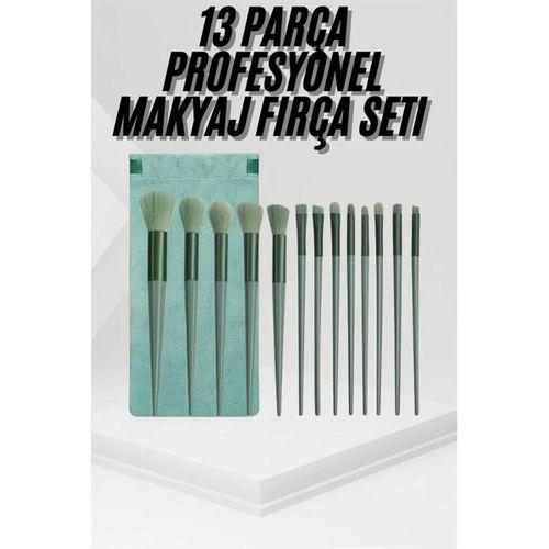 13 Parça Taşınabilir Kılıflı Profesyonel Makyaj Fırça Seti Pudra Allık Fondöten Fırçası