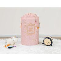 Baby Kullanımı Kolay Desenli Taşınabilir Torbalı Yuvarlak Sepet(pembe) Çamaşır Sepeti 04270