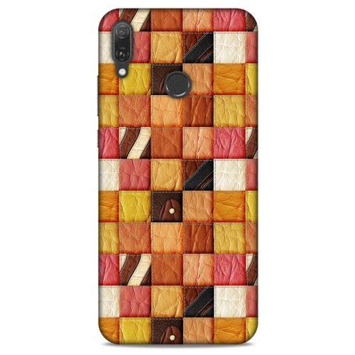 Huawei Y9 2019 Kılıf Patchwork (2) Kabı Turuncu Sarı