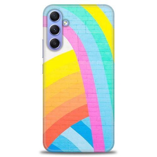 Samsung Galaxy A24 Kılıf HD Baskılı Kılıf - Renkli Duvar + Tam Ekran Koruyucu