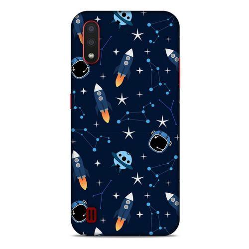 Samsung Galaxy A01 Uyumlu Kılıf Mavi Delisi (22) Tam Koruma Kılıfı Astronot
