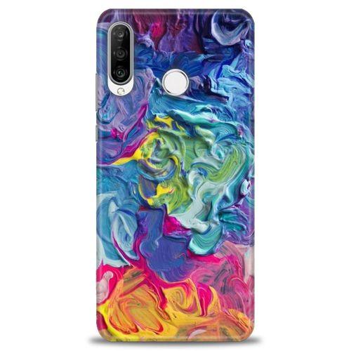 Huawei P30 Lite Kılıf HD Baskılı Kılıf - Colors + Tam Ekran Koruyucu
