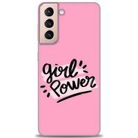 Samsung Galaxy S21 Kılıf HD Baskılı Kılıf - Girll Power + Tam Ekran Koruyucu