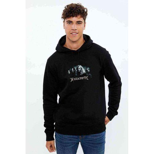 Megadeth Grup Metal Rock Müzik Music Baskılı Siyah Erkek Kapşonlu Sweatshirt