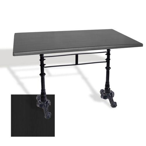 Dockers Çipa 3002 Döküm Ayak Masa 70x120 cm - (Werzalit, Wermodin ve Allzalit Tabla) - Siyah