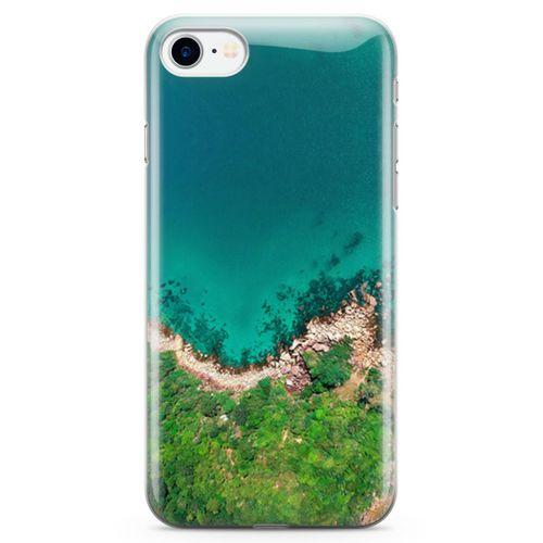 Apple iPhone 7 Kılıf Mavi Tur Arka Kapak Koruma Desenli Full Koruyucu