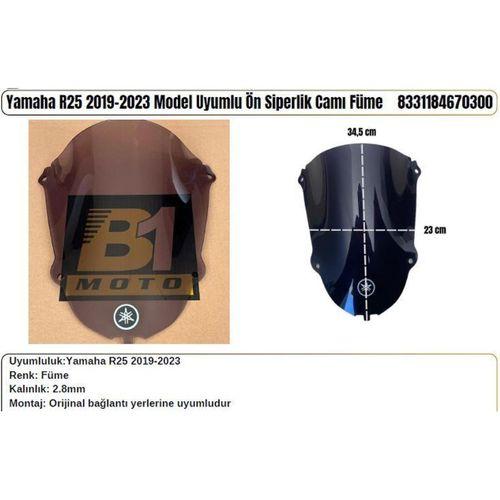 Yamaha R25 Siyah (2019-23) Siperlik Camı