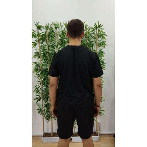 Erkek Kısa Kollu Bisiklet Yaka Baskılı Tişört Ipli Short Iki Iplik Takım