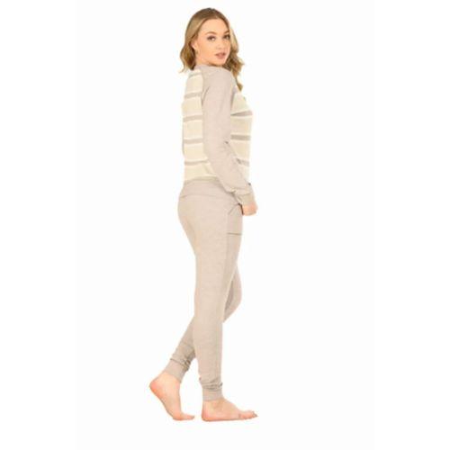 Kadın Kum Beji Pijama Takımı-3933