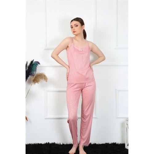 Kadın İp Askılı Somon Pijama Takım