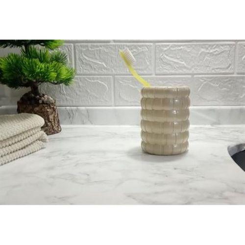 2 Adet Diş Fırçalık Örgü Model Banyo Aksesuarı 8X8X11Cm Banyo Seti