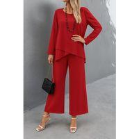 Kadın Uzun Kollu Asimetrik Detaylı Salaş Sandy Bluz Ve Pantolon Ikili Takım