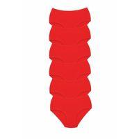 6 Adet Tutku Kadın Yüksek Bel Bato Kalın Lastik Külot Kırmızı