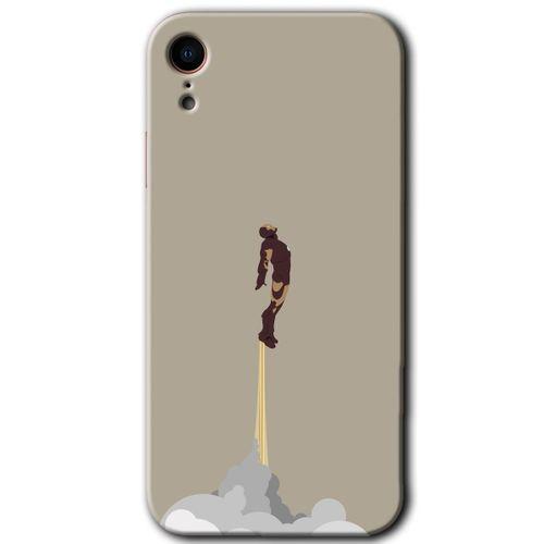 iPhone XR Kılıf Baskılı Kapak - İronman-Airport +Tam Ekran Koruyucu