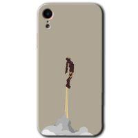 iPhone XR Kılıf Baskılı Kapak - İronman-Airport +Tam Ekran Koruyucu