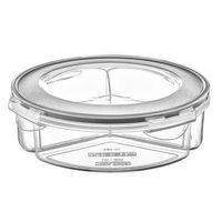 3 Bölmeli Sızdırmaz Contalı Kilitli Kapaklı 1,35 Litre Yuvarlak Erzak Saklama Kabı Lc-500