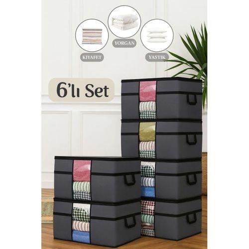 6 Adet Pencereli Yastık Hurcu Antrasit