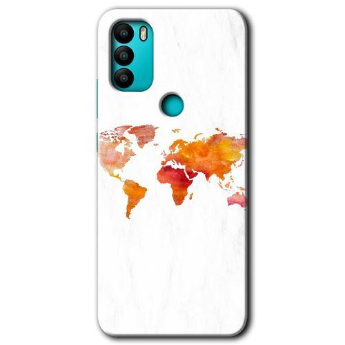 General Mobile GM 21 Plus HD Baskılı Kılıf + 9D Tam Ekran Koruyucu - Dünya Haritası