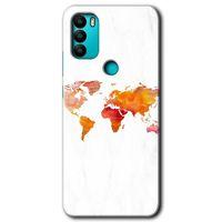 General Mobile GM 21 Plus HD Baskılı Kılıf + 9D Tam Ekran Koruyucu - Dünya Haritası