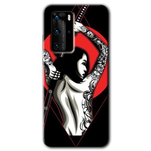 Huawei P40 Pro Kılıf HD Desen Baskılı Arka Kapak - Samurai Girl