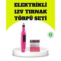 Elektrikli Manikür Pedikür Törpü Seti 6 Başlıklı