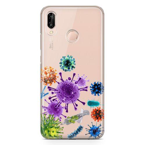 Huawei Nova 3e Kılıf Enjektör Ve Virusler Arka Kapak Koruma Desenli Full Koruyucu