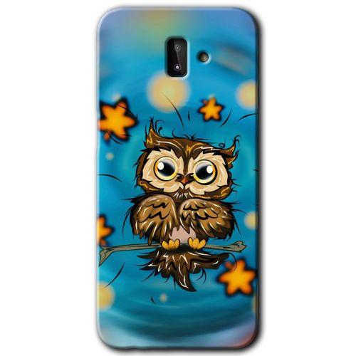 Galaxy J6 Plus Kılıf HD Desen Baskılı Arka Kapak - Owl Bird Stars