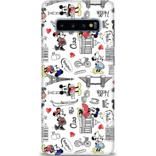 Samsung Galaxy S10 Plus Kılıf HD Baskılı Kılıf - Mickey Şehirde + Tam Ekran Koruyucu