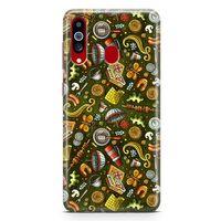Samsung Galaxy A20s Kılıf Barbekü Doodle Arka Kapak Koruma Desenli Full Koruyucu