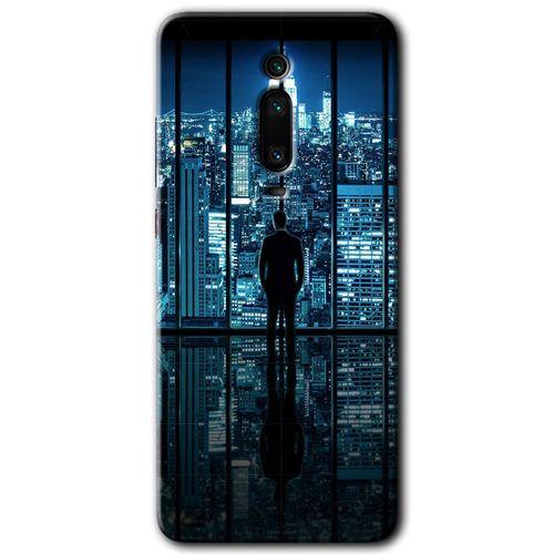 MRCİLETİSİM Xiaomi Mi 9T Kılıf Kapak - Şehir Manzarası +Hayalet Ekran Yandan Gözükmez