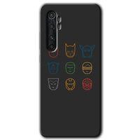 Xiaomi Mi Note 10 Lite Kılıf HD Desen Baskılı Arka Kapak + Temperli Cam - Avengers Minimalism