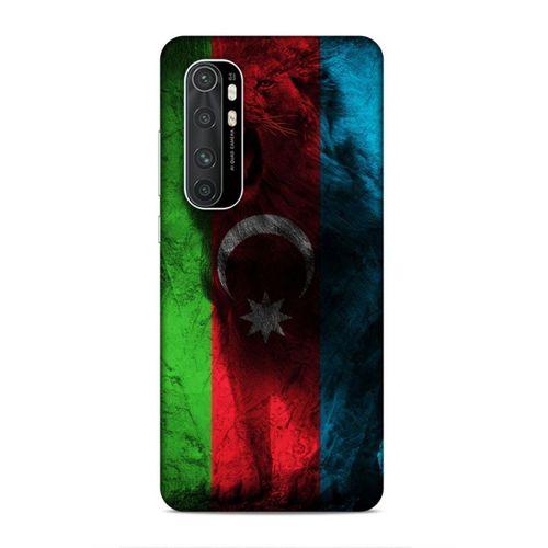 Xiaomi Mi Note 10 Lite Uyumlu Kılıf Azarbaijan (35) Fit Design Kılıf Bayrak Aslanlı