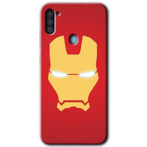 MRCİLETİSİM Samsung Galaxy M11 Kılıf HD Desen Baskılı Arka Kapak + Temperli Cam - İronMan