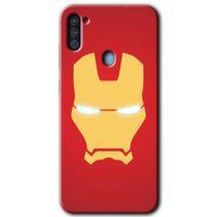 MRCİLETİSİM Samsung Galaxy M11 Kılıf HD Desen Baskılı Arka Kapak + Temperli Cam - İronMan