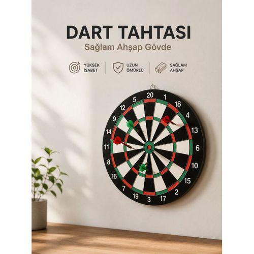 Evde, Ofiste Ve Oyun Alanlarında Kullanıma Uygun Sağlam Ahşap Gövdeli Dart Tahtası