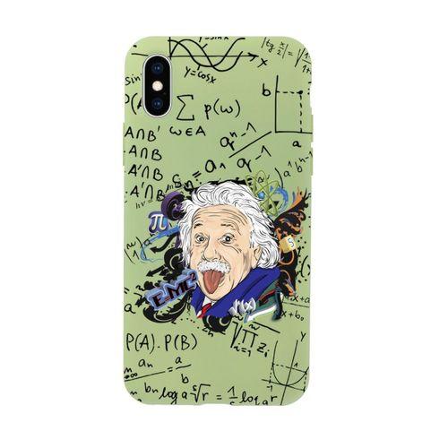 iPhone XS Einstein In Formula Desenli Premium Silikonlu Telefon Kılıfı