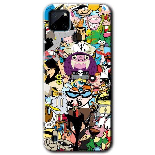 Realme C21 Kılıf HD Desen Baskılı Arka Kapak - Süper Çizgi Kahramanlar + Kırılmaz Cam
