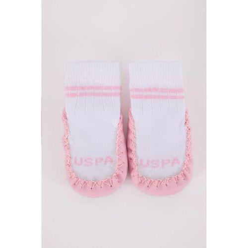 U.S. Polo Assn Çarık Çorap USB2800 Beyaz-Pembe