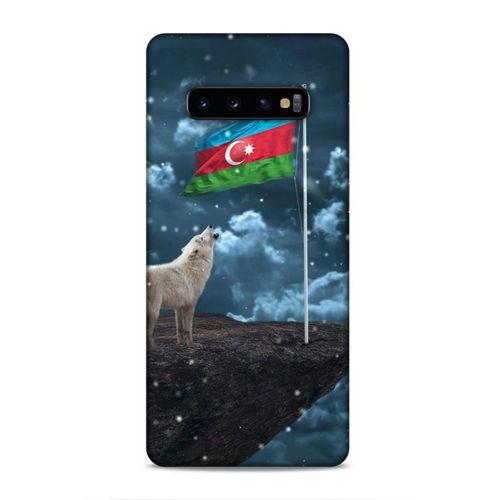 Samsung Galaxy S10 Plus Uyumlu Kılıf Azarbaijan (25) Antişok Kapak Kurt Bayrak
