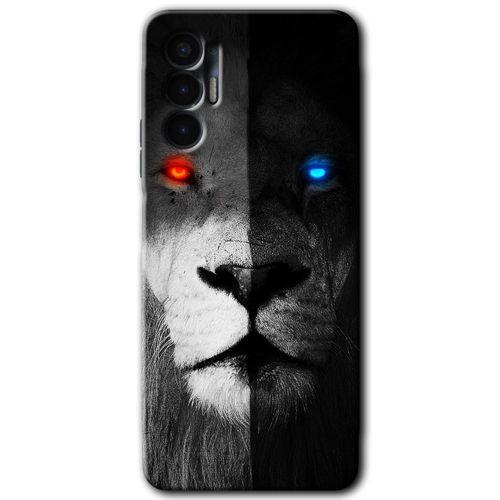 Tecno Spark 8 Pro Kılıf HD Desen Baskılı Arka Kapak - Fire and Ice Lion