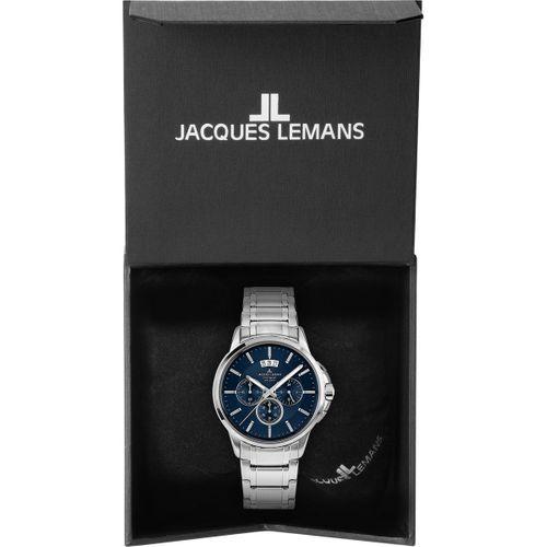 Jacques Lemans Sydney JL.1-1542I Quartz Çelik Gri Mavi Kadran 10 ATM 42 mm Erkek Kol Saati