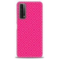 Huawei P Smart 2021 Kılıf HD Baskılı Kılıf - Pembe Mozaik + Tam Ekran Koruyucu
