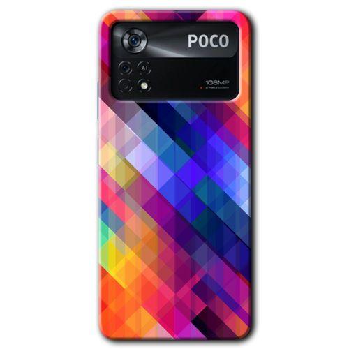 Poco x4 Pro Kılıf HD Desen Baskılı Arka Kapak - Multi Oblique + Kırılmaz Cam