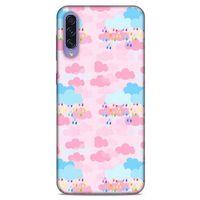 Samsung Galaxy A50s Kılıf Pastel Renkler (49) Ultra Silikon Kılıf Şeker Pembe Mavi