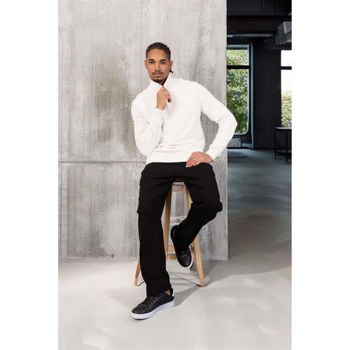 Lars Selanik Örme Kumaş Yarım Fermuar Erkek Sweatshirt - Ekru